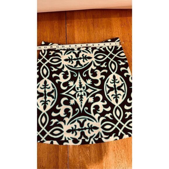 INC International Concepts Blue Geometrical Mini Skirt Size 4 Petite - Picture 4 of 7
